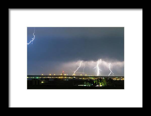 Lightning Framed Print featuring the photograph Triple Night Strike by James BO Insogna