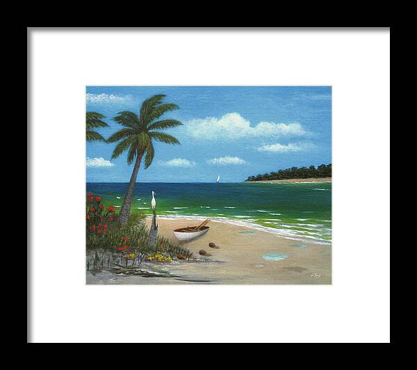 Tropic Framed Print featuring the painting Tropic Calm by Gordon Beck