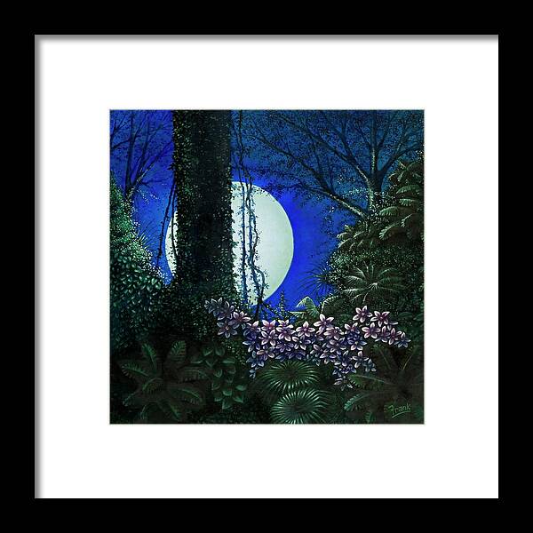 Moon Framed Print featuring the painting Tropic Moon by Michael Frank
