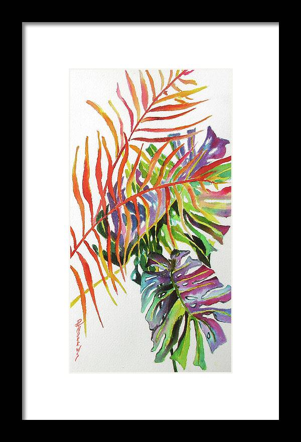 Bold Colors Framed Print featuring the painting Tropical Fernery 2 by Rae Andrews