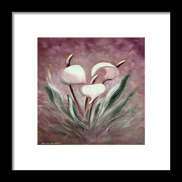 Tropical Framed Print featuring the painting Tropical Flowers 6 by Gina De Gorna