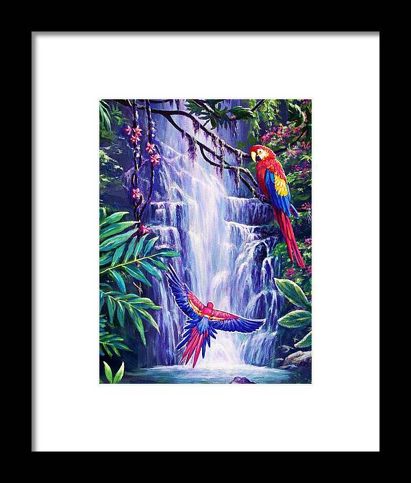 Jungle Framed Print featuring the painting Tropical Paradise by Ed Breeding