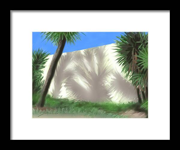 Wall Framed Print featuring the painting Tropical Shadows by Jean Pacheco Ravinski