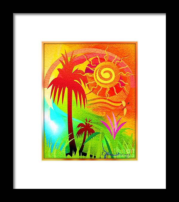 Tropical Framed Print featuring the mixed media Tropical Splendor by Gena Livings