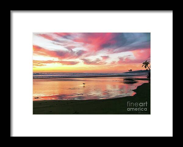 Seascape Sunsets Framed Print featuring the photograph Tropical Sunset Island Bliss Seascape C8 by Ricardos Creations