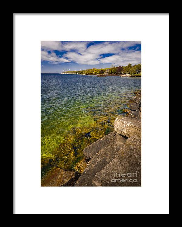 Door County Framed Print featuring the photograph Tropical Waters of Door County Wisconsin by Duluth To Door County Photography