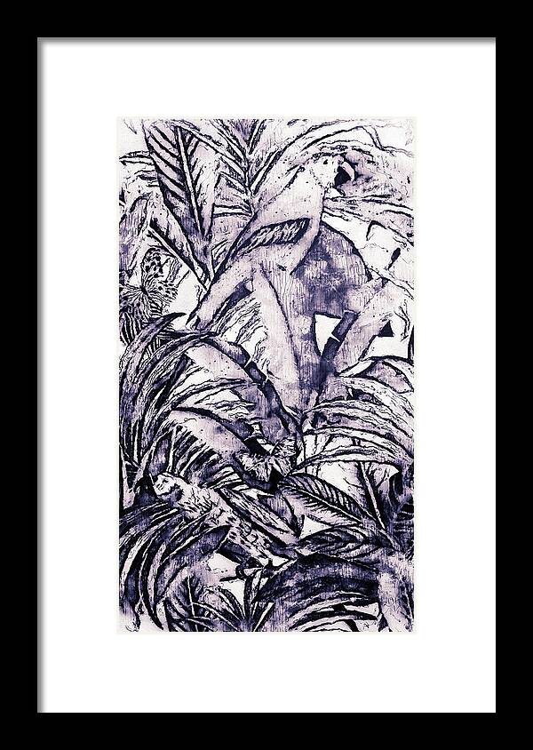 Nature Framed Print featuring the drawing Tropicana - 02 by AM FineArtPrints