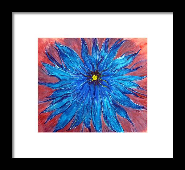 Impressionistic Framed Print featuring the painting True Blue by Arlene Holtz