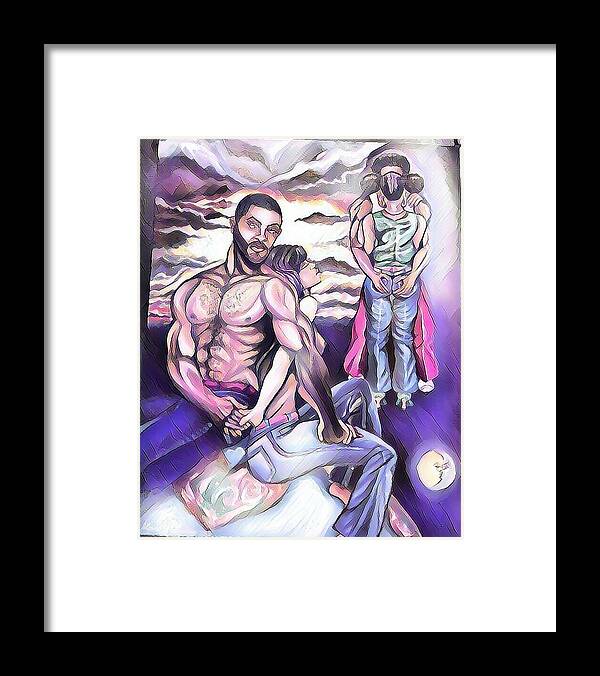 Love/ Passion/ Strength Framed Print featuring the painting Truelove 2gether by Vell Thomas