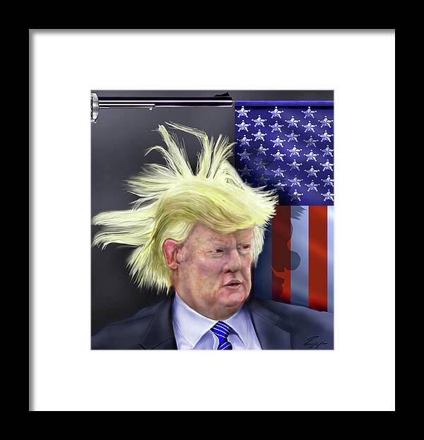 Political Satire Painting Framed Print featuring the painting Trump President of Bizarro World - Maybe by Reggie Duffie