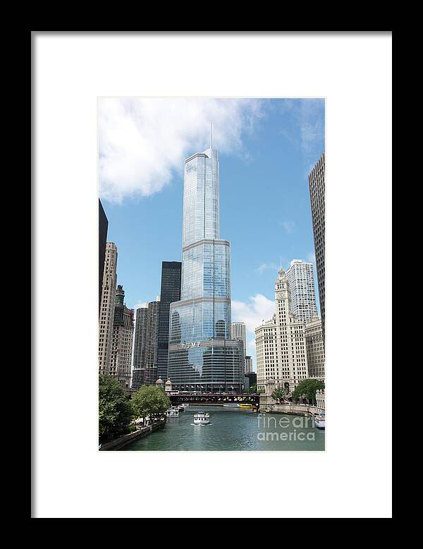 Boats Framed Print featuring the photograph Trump Tower Overlooking the Chicago River by David Levin