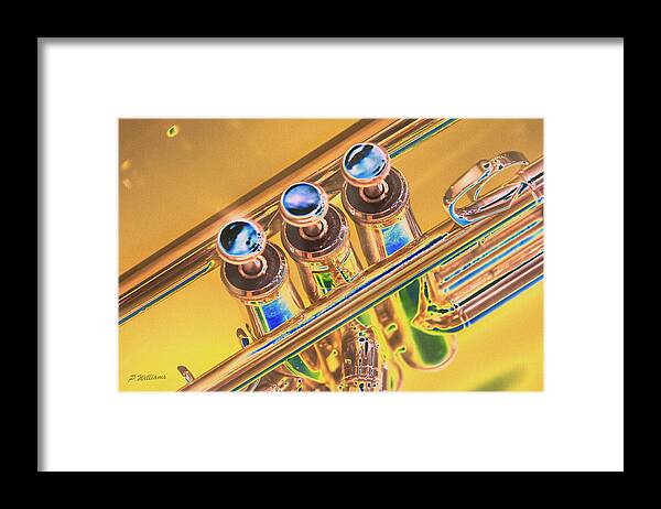 Trumpet Framed Print featuring the digital art Trumpet Keys by Pamela Williams