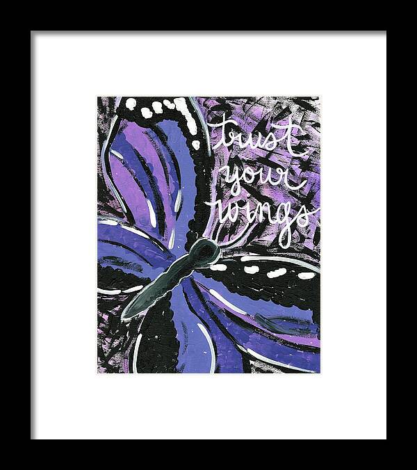 Trust Framed Print featuring the painting Trust your Wings by Monica Martin