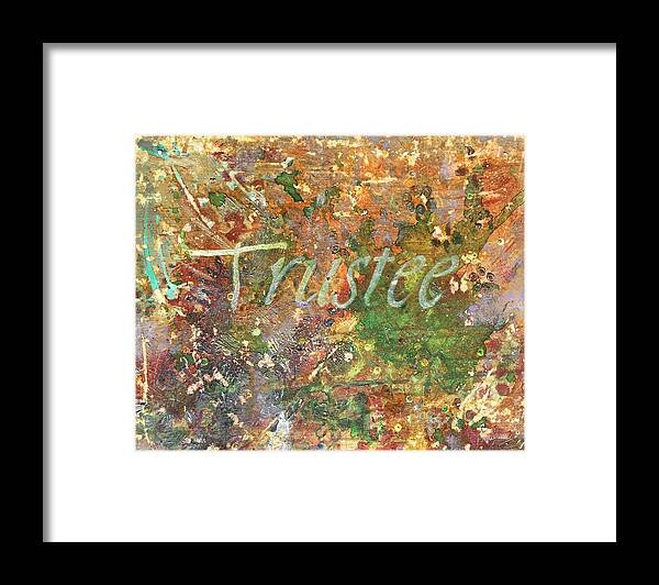 Abstract Art Framed Print featuring the painting Trustee by Laura Pierre-Louis