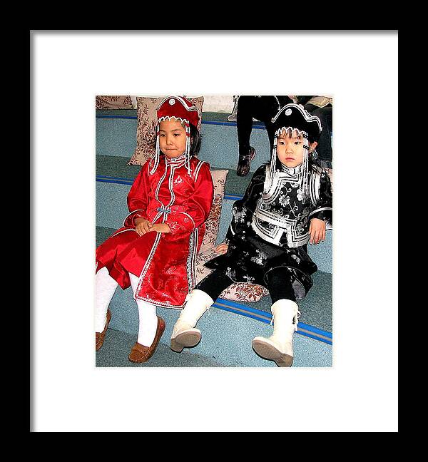 Ulaanbaatar Framed Print featuring the photograph Tsagaan Sar Girls by Diane Height