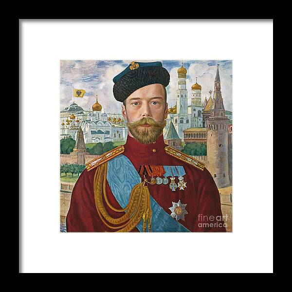 Boris Mihailovich Kustodiev Framed Print featuring the painting Tsar Nicholas II by MotionAge Designs
