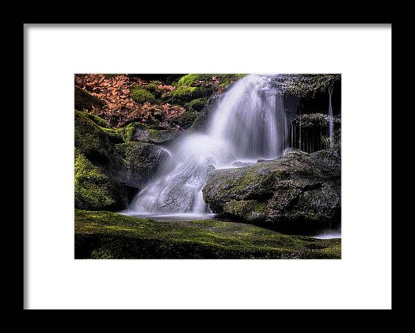 Gulf Road Waterfalls. Chesterfield New Hampshire Framed Print featuring the photograph Tucker Falls by Tom Singleton