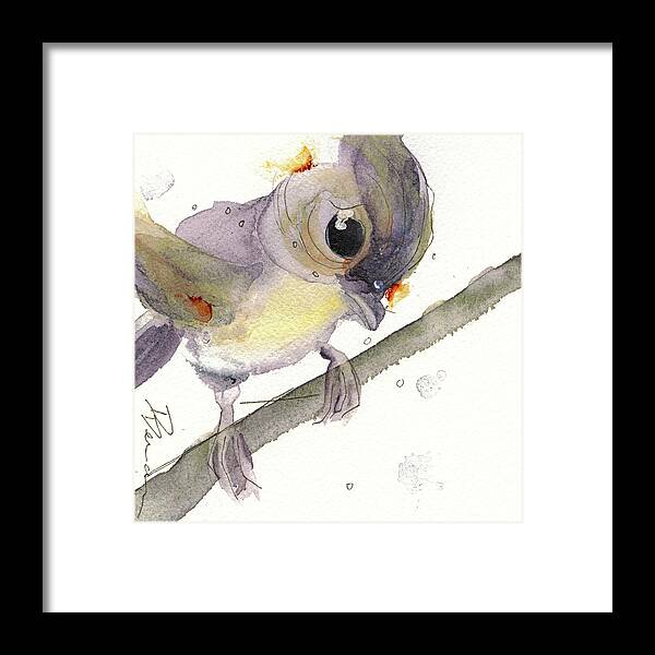 Tufted Titmouse Framed Print featuring the painting Tufted Titmouse by Dawn Derman