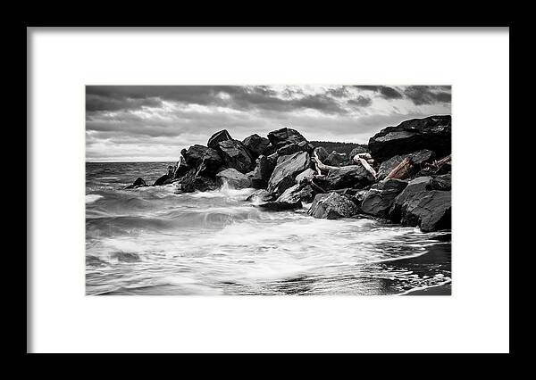 Long Exposure Framed Print featuring the photograph Tugboat Cove by Tony Locke