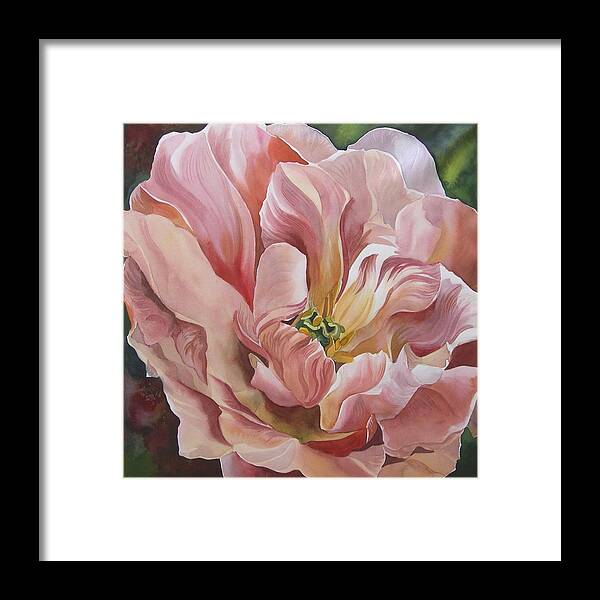 Tulip Framed Print featuring the painting Tulip in pink by Alfred Ng