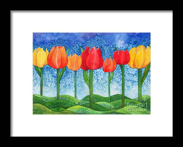 Artoffoxvox Framed Print featuring the painting Tulip Trees Watercolor by Kristen Fox