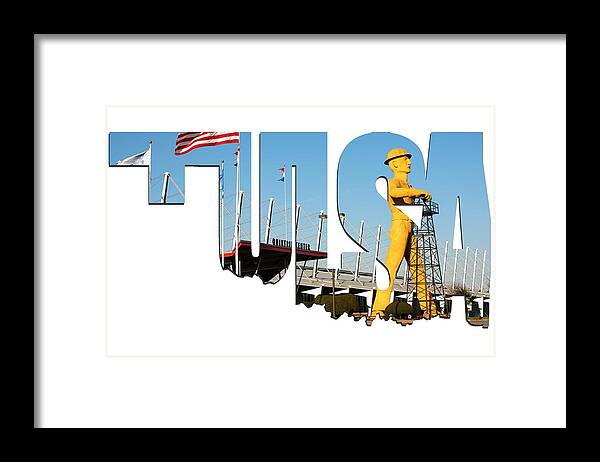 Tulsa Driller Framed Print featuring the photograph Tulsa Oklahoma Typography - Tulsa Driller and Expo Center by Gregory Ballos