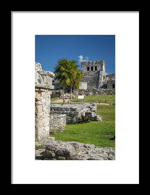 Tulum Framed Print featuring the photograph Tulum Temple Ruins by Brian Jannsen