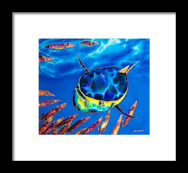 Squid Framed Print featuring the painting Tuna and Squid by Daniel Jean-Baptiste