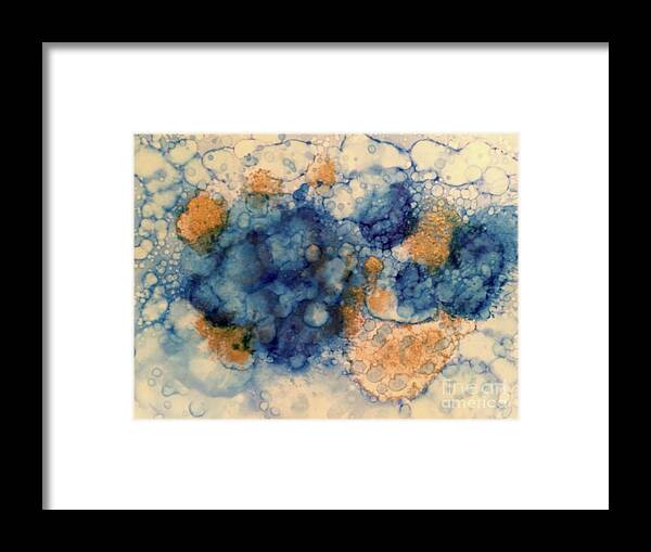 Abstract Framed Print featuring the painting Tundra by Denise Tomasura