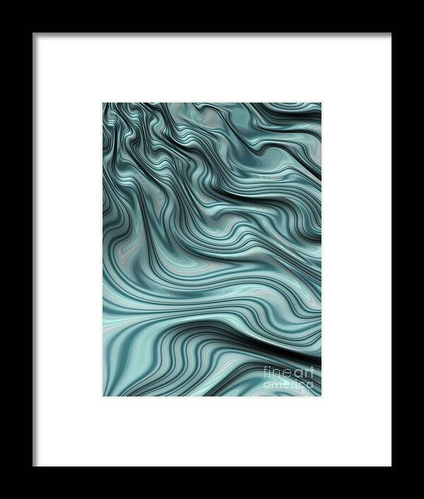 Turbulence Abstract Framed Print featuring the digital art Turbulent Stream by John Edwards