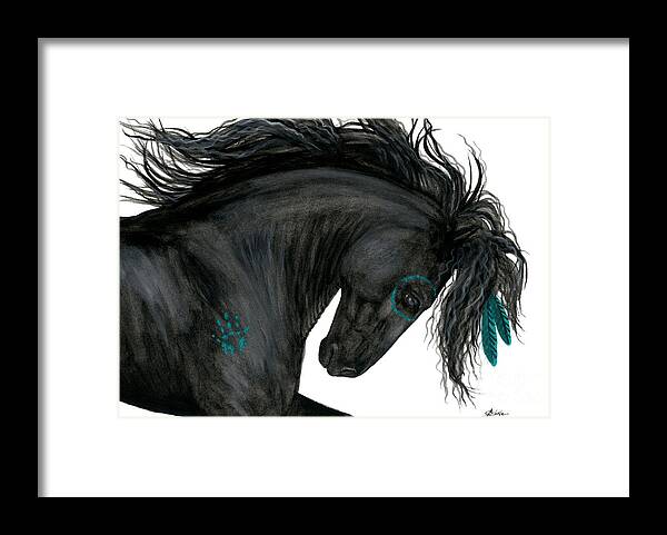 Horse Framed Print featuring the painting Turquoise Dreamer Horse by AmyLyn Bihrle
