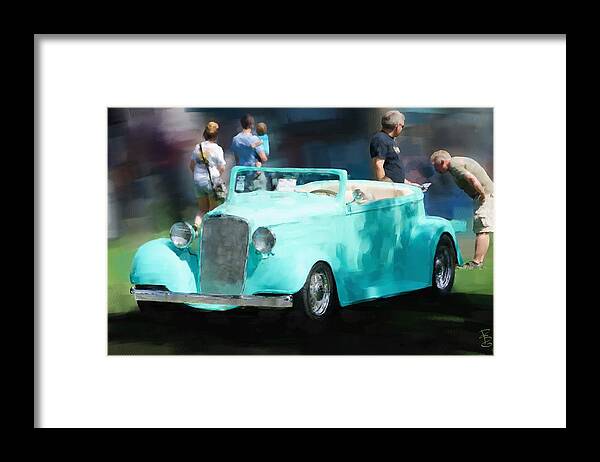 Antique Framed Print featuring the digital art Turquoise in the sun by Debra Baldwin
