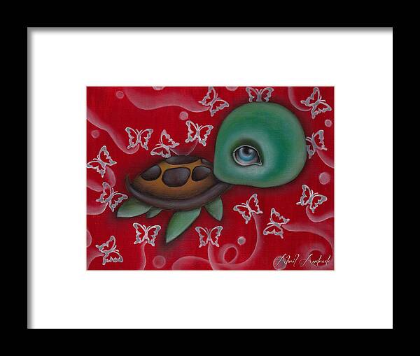 Animal Framed Print featuring the painting Turtle by Abril Andrade