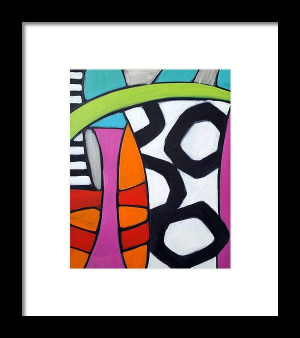Geometric Framed Print featuring the painting Turvy by Rosie Sherman