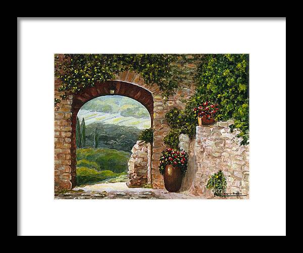 Angelica Dichiara Framed Print featuring the painting Tuscan Arch by Italian Art