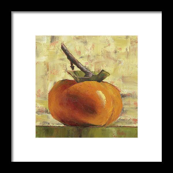 Persimmon Framed Print featuring the painting Tuscan Persimmon by Pam Talley
