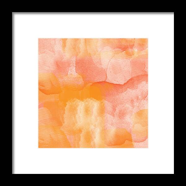 Orange Framed Print featuring the painting Tuscan Rose- Abstract Watercolor by Linda Woods