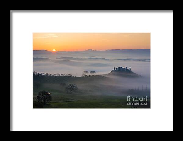 Tuscany Framed Print featuring the photograph Tuscan Sunrise by Brian Jannsen