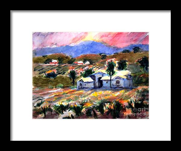 Landscape Framed Print featuring the painting Tuscany Colors by John West