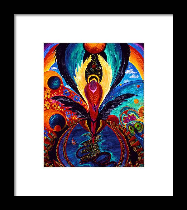 Abstract Framed Print featuring the painting Captive Angel by Marina Petro