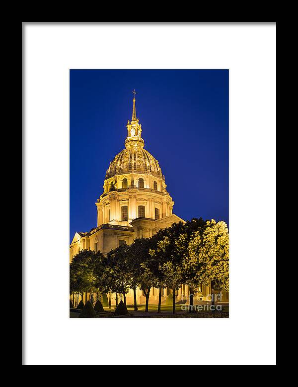 Chapel Framed Print featuring the photograph Twilght below Chapel Saint Louis - Paris by Brian Jannsen