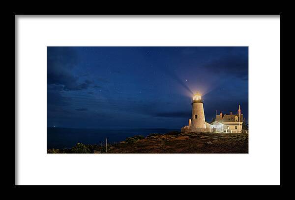 Pemaquid Lighthouse Framed Print featuring the photograph Twilight at Pemaquid Light by Mark Papke