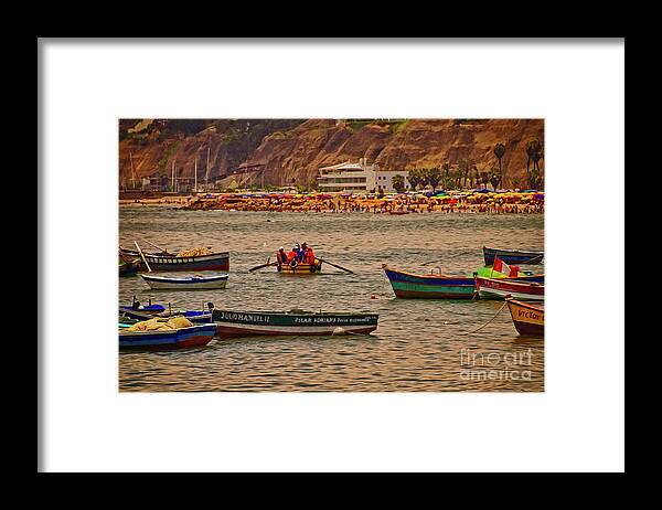 City Framed Print featuring the photograph Twilight at the Beach, Miraflores, Peru by Mary Machare