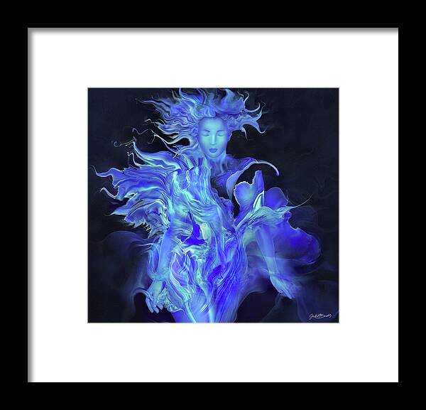 Abstract Woman Framed Print featuring the digital art Twilight Blooming by Judith Barath