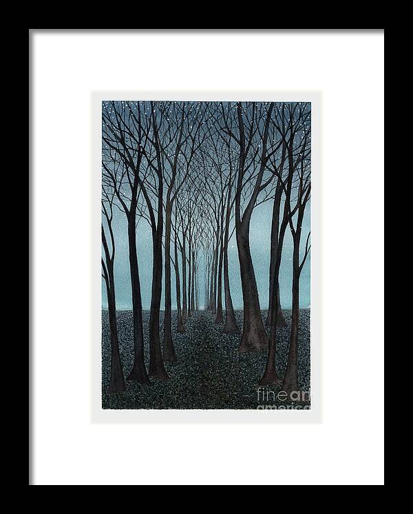 Fantasy Framed Print featuring the painting Twilight Forest by Hilda Wagner