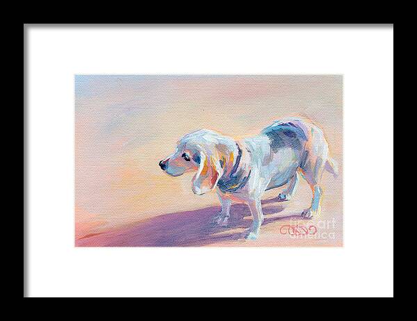 Beagle Framed Print featuring the painting Twilight by Kimberly Santini