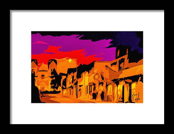Santa Fe Framed Print featuring the photograph Twilight on the Plaza Santa Fe by Terry Fiala