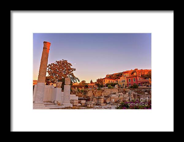 Acropolis Framed Print featuring the photograph Twilight over Athens by Camelia C