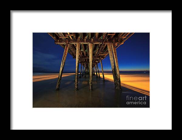Imperial Beach Framed Print featuring the photograph Twilight Under the Imperial Beach Pier San Diego California by Sam Antonio