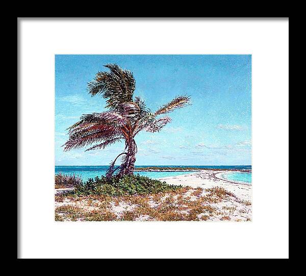 Eddie Framed Print featuring the painting Twin Cove Palm by Eddie Minnis